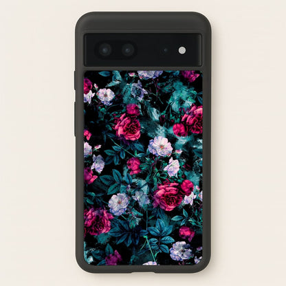Black Floral Pattern  - Floral Phone Case for Google Pixel 7