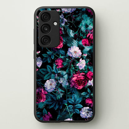 Black Floral Pattern  - Floral Phone Case for Galaxy A35