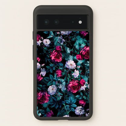 Black Floral Pattern  - Floral Phone Case for Google Pixel 6