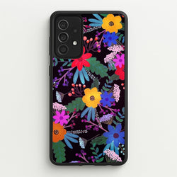Black & Colourful Floral Pattern  - Floral Phone Case for Galaxy A52 / A52s