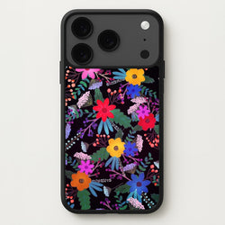 Black & Colourful Floral Pattern Phone Case for iPhone 17 Pro Max
