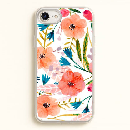 Peach Watercolour Floral Pattern  - Floral Phone Case for iPhone 6 Plus / 7 Plus / 8 Plus