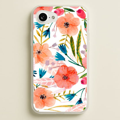 Peach Watercolour Floral Pattern  - Floral Phone Case for iPhone 16e