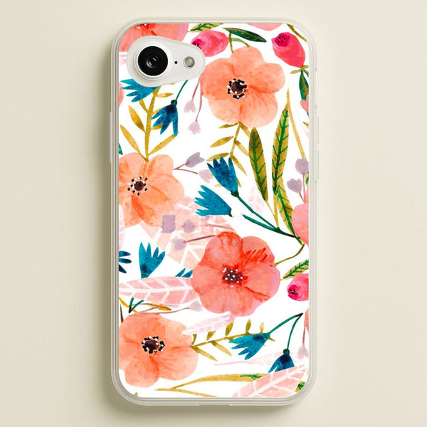 Peach Watercolour Floral Pattern  - Floral Phone Case for iPhone 16e