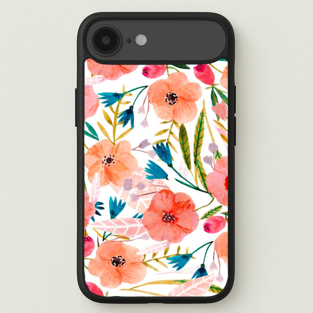 Peach Watercolour Floral Pattern Phone Case for iPhone 17 Air