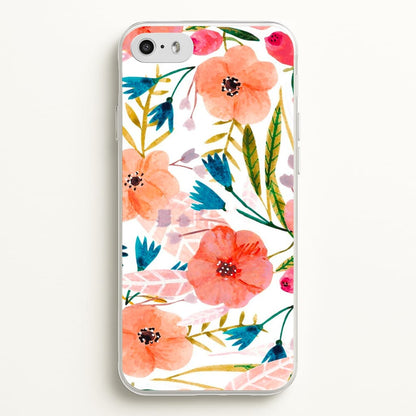 Peach Watercolour Floral Pattern  - Floral Phone Case for iPhone 5 / 5s / SE 2016