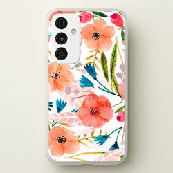 Peach Watercolour Floral Pattern  - Floral Phone Case for Galaxy A15