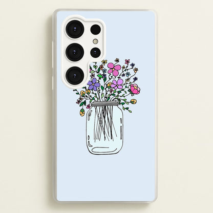 Cartoon Flower Jar  - Floral Phone Case for Galaxy S25 Ultra