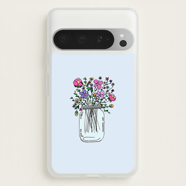 Cartoon Flower Jar  - Floral Phone Case for Google Pixel 9 Pro XL