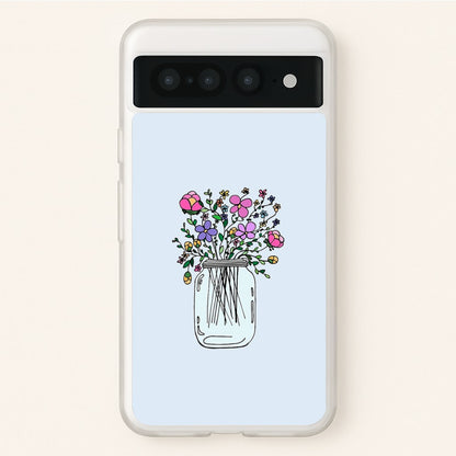 Cartoon Flower Jar  - Floral Phone Case for Google Pixel 7 Pro