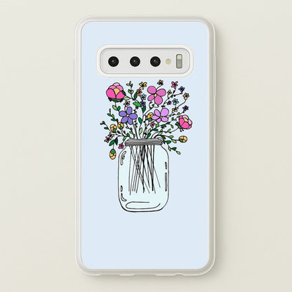Cartoon Flower Jar  - Floral Phone Case for Galaxy S10