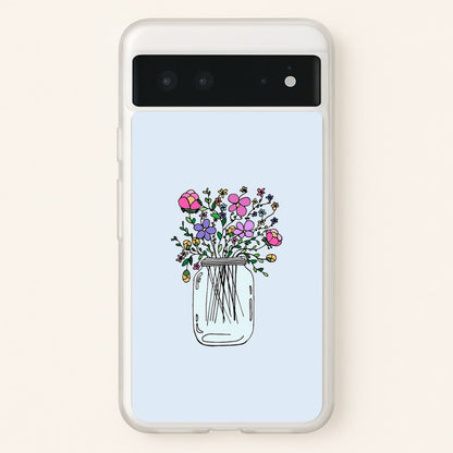 Cartoon Flower Jar  - Floral Phone Case for Google Pixel 6