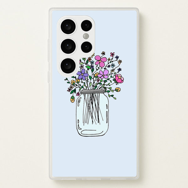 Cartoon Flower Jar  - Floral Phone Case for Galaxy S24 Ultra