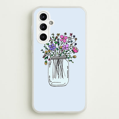 Cartoon Flower Jar  - Floral Phone Case for Galaxy A14