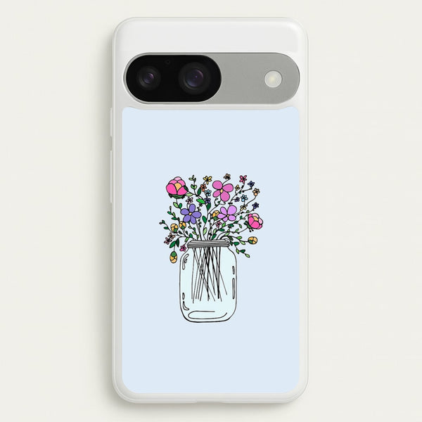 Cartoon Flower Jar  - Floral Phone Case for Google Pixel 9 / 9 Pro