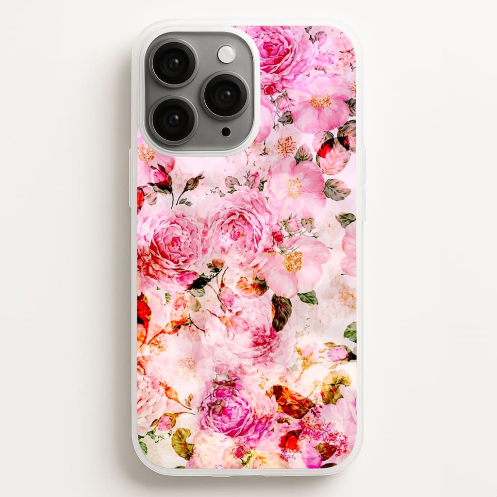 Pretty Pink Chic Floral Pattern  - Floral Phone Case for iPhone 16 Pro Max