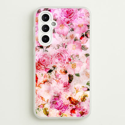 Pretty Pink Chic Floral Pattern  - Floral Phone Case for Galaxy A14