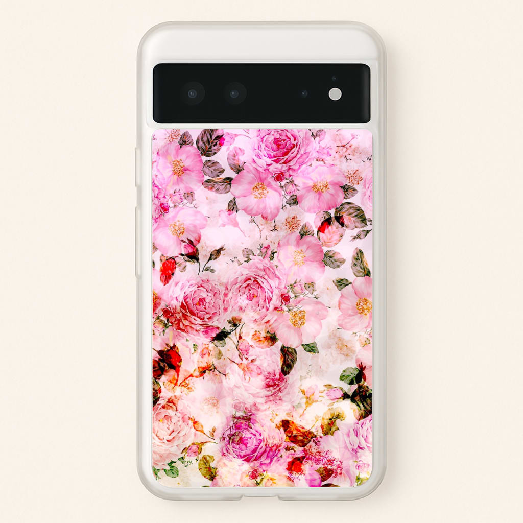 Pretty Pink Chic Floral Pattern  - Floral Phone Case for Google Pixel 6