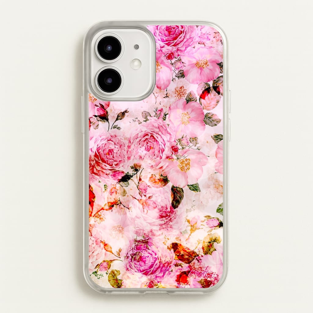 Pretty Pink Chic Floral Pattern  - Floral Phone Case for iPhone 12 / 12 Pro
