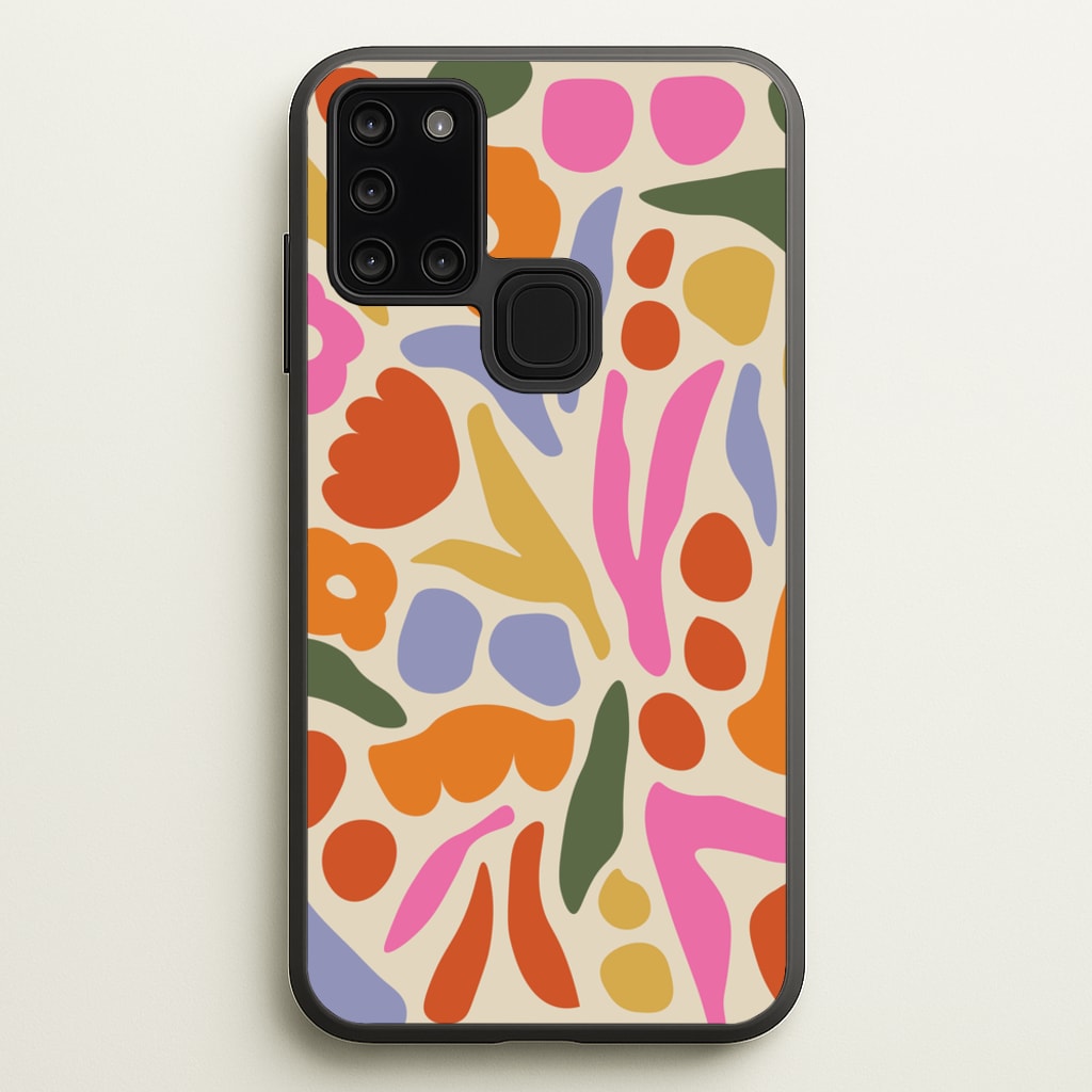 Abstract Floral Pattern - Floral  - Floral Phone Case for Galaxy A21s