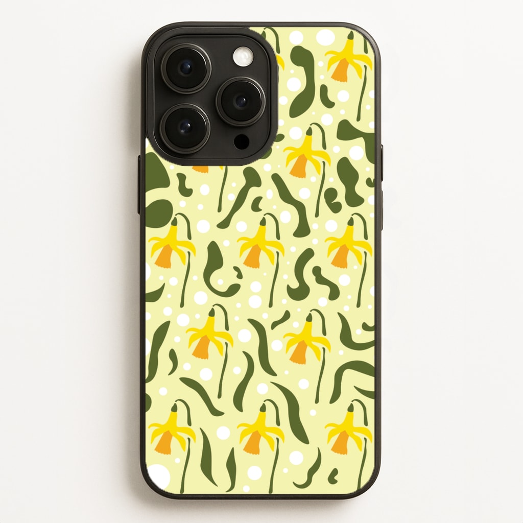 Daffodil Pattern - Floral  - Floral Phone Case for iPhone 16 Pro Max
