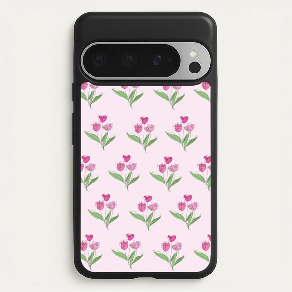 Pink Pattern - Floral  - Floral Phone Case for Google Pixel 9 Pro XL