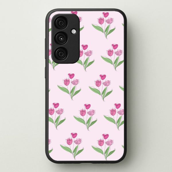 Pink Pattern - Floral  - Floral Phone Case for Galaxy A55