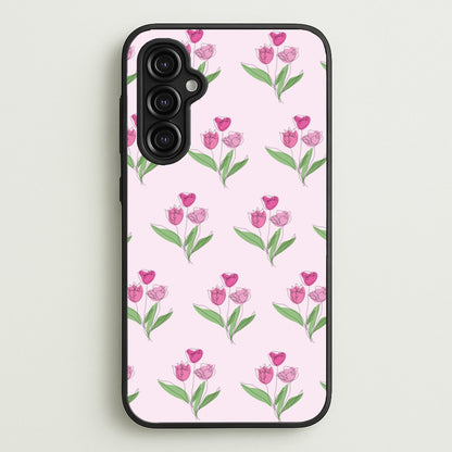 Pink Pattern - Floral  - Floral Phone Case for Galaxy A14