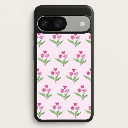Pink Pattern - Floral  - Floral Phone Case for Google Pixel 9 / 9 Pro