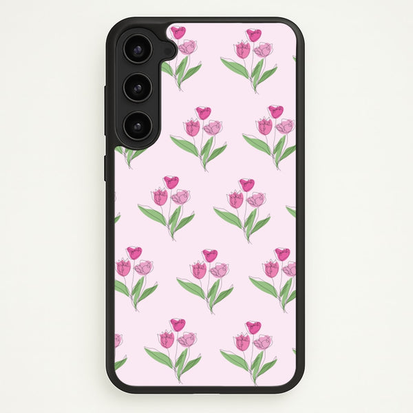 Pink Pattern - Floral  - Floral Phone Case for Galaxy S23
