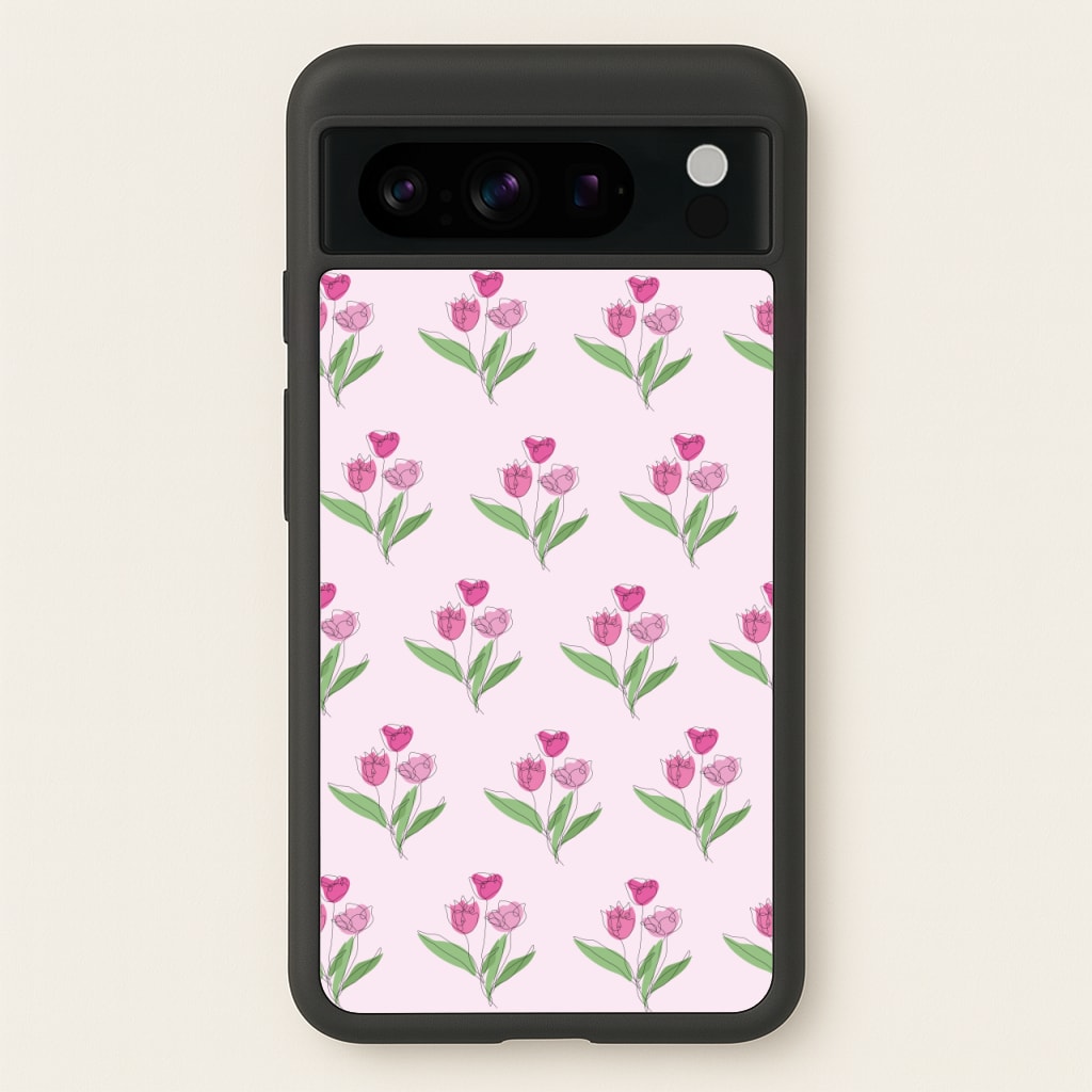 Pink Pattern - Floral  - Floral Phone Case for Google Pixel 8 Pro