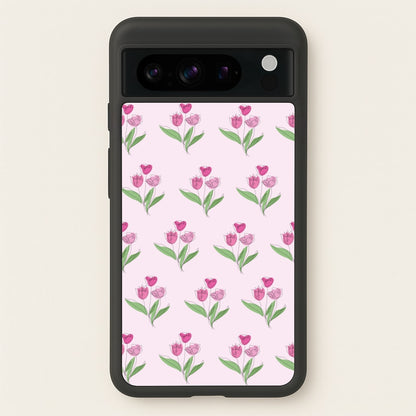 Pink Pattern - Floral  - Floral Phone Case for Google Pixel 8 Pro