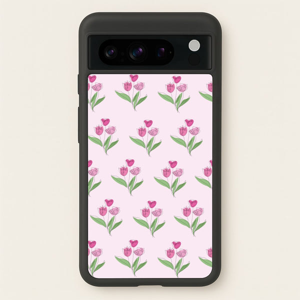 Pink Pattern - Floral  - Floral Phone Case for Google Pixel 8 Pro