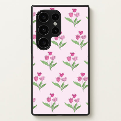 Pink Pattern - Floral  - Floral Phone Case for Galaxy S24 Ultra