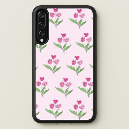 Pink Pattern - Floral  - Floral Phone Case for Huawei P20 Pro