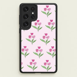 Pink Pattern - Floral  - Floral Phone Case for Galaxy S22 Ultra