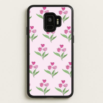 Pink Pattern - Floral  - Floral Phone Case for Galaxy S9