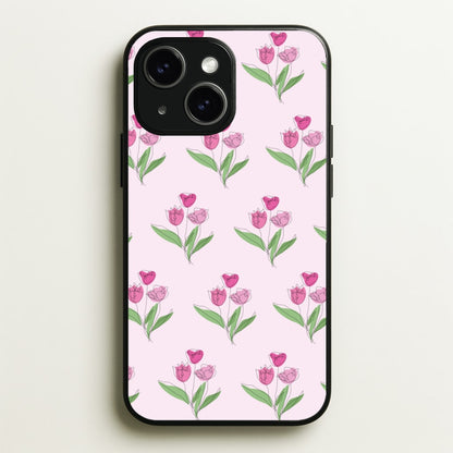 Pink Pattern - Floral  - Floral Phone Case for iPhone 15 Plus