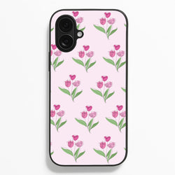 Pink Pattern - Floral  - Floral Phone Case for iPhone 16 Plus