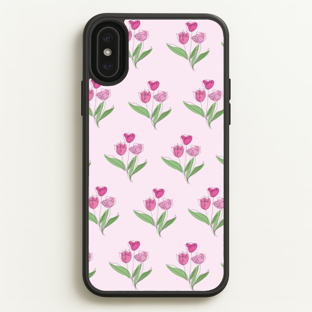 Pink Pattern - Floral  - Floral Phone Case for iPhone XS Max