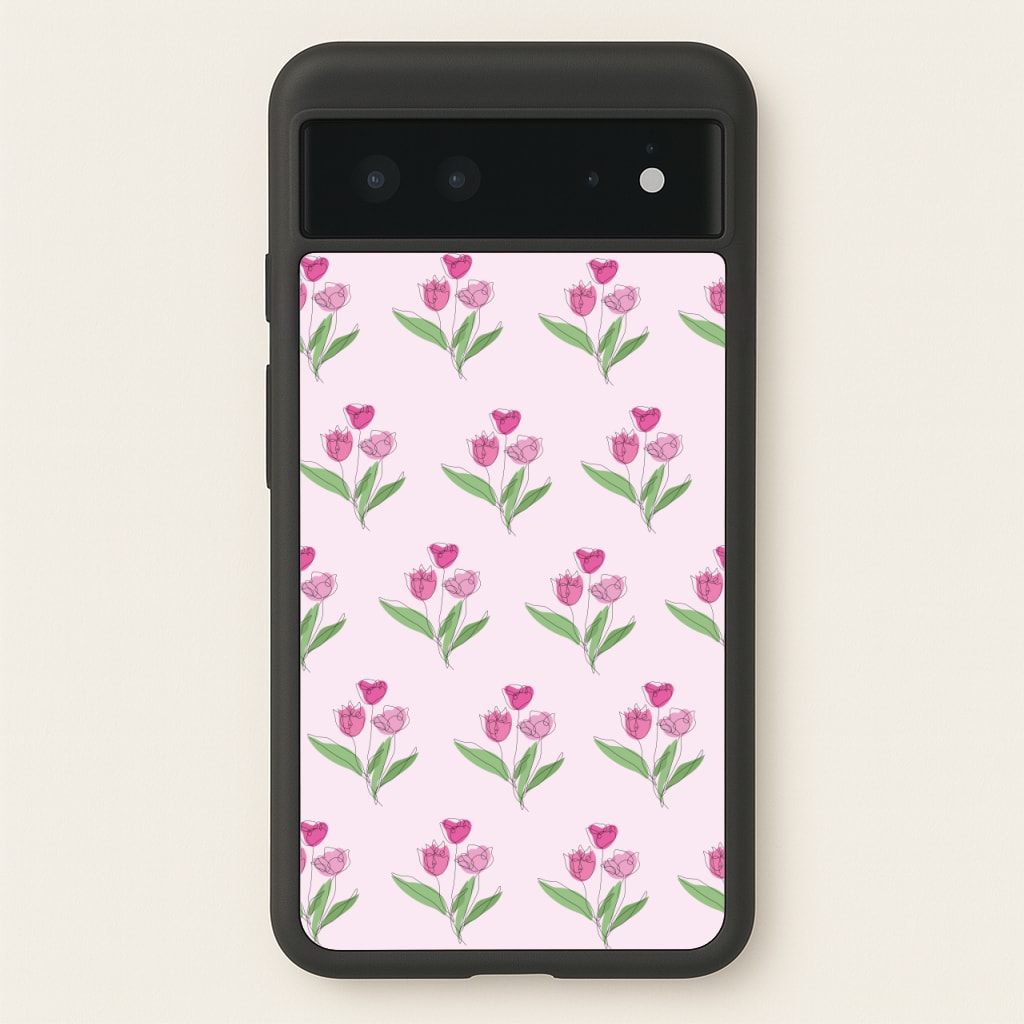 Pink Pattern - Floral  - Floral Phone Case for Google Pixel 6