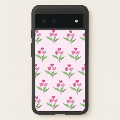 Pink Pattern - Floral  - Floral Phone Case for Google Pixel 6