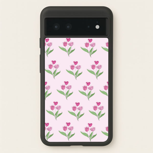 Pink Pattern - Floral  - Floral Phone Case for Google Pixel 6