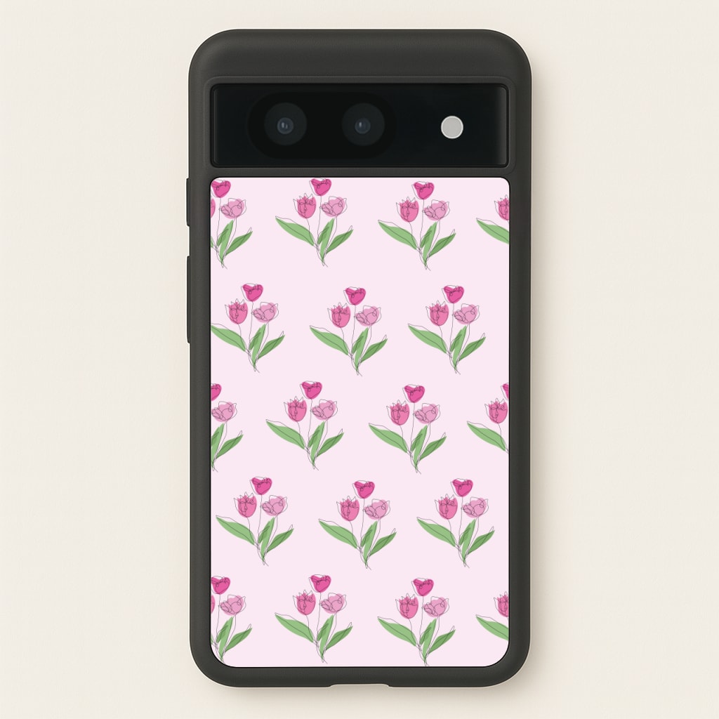 Pink Pattern - Floral  - Floral Phone Case for Google Pixel 8a