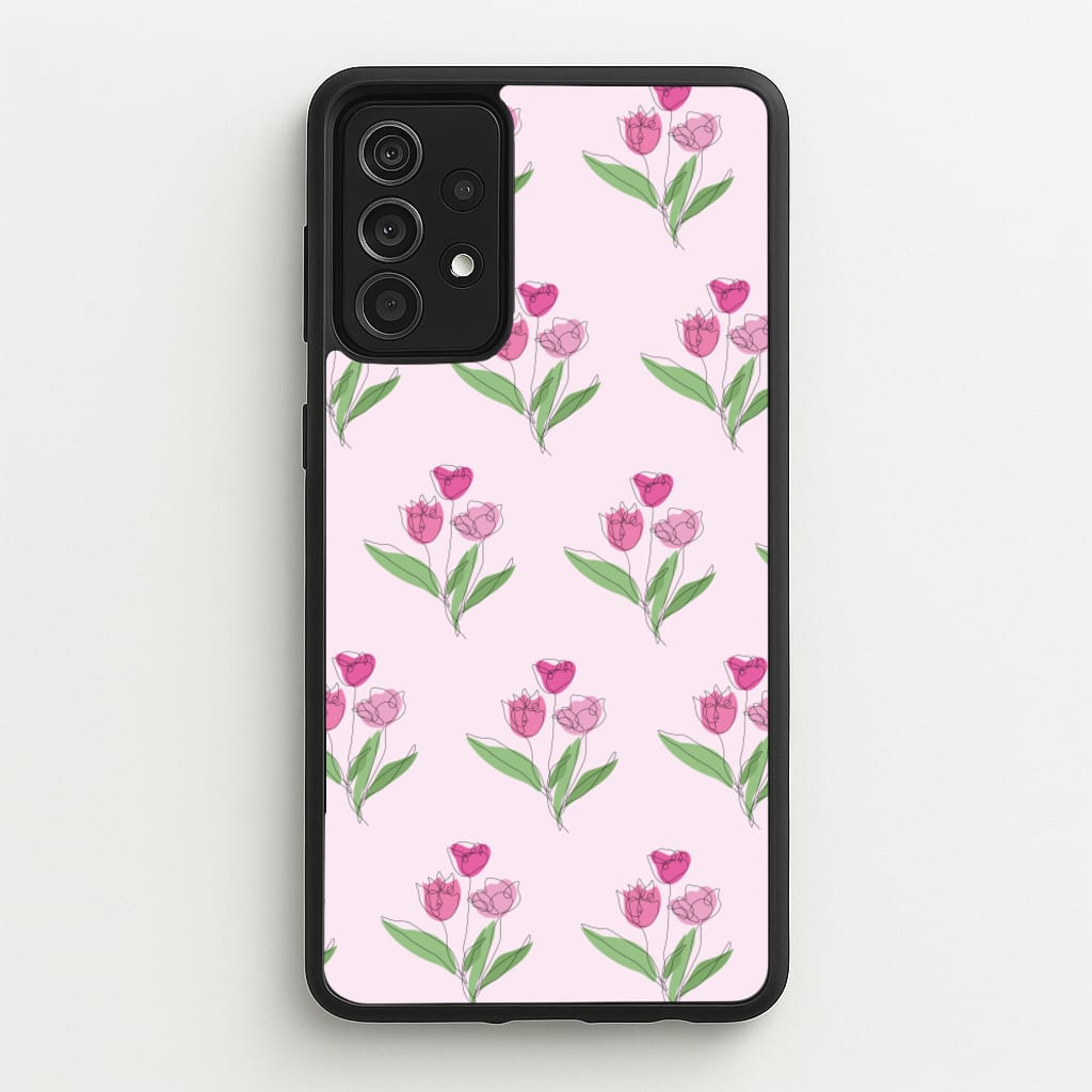 Pink Pattern - Floral  - Floral Phone Case for Galaxy A52 / A52s