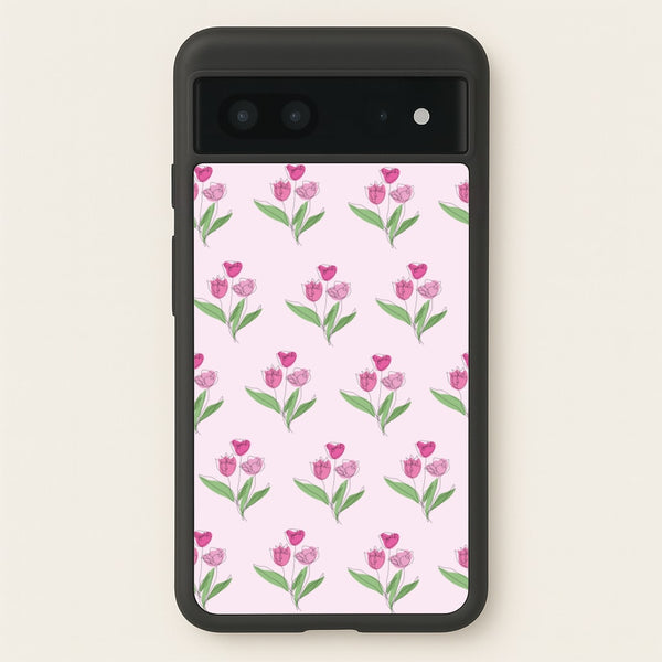 Pink Pattern - Floral  - Floral Phone Case for Google Pixel 7