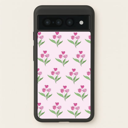 Pink Pattern - Floral  - Floral Phone Case for Google Pixel 7 Pro