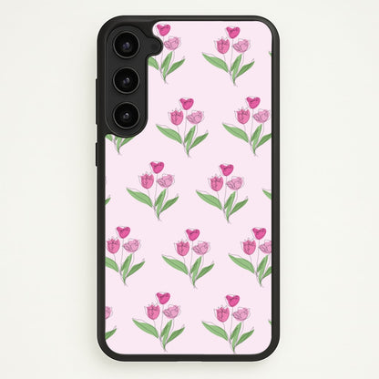 Pink Pattern - Floral  - Floral Phone Case for Galaxy S23 Plus