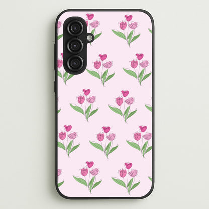 Pink Pattern - Floral  - Floral Phone Case for Galaxy S23FE