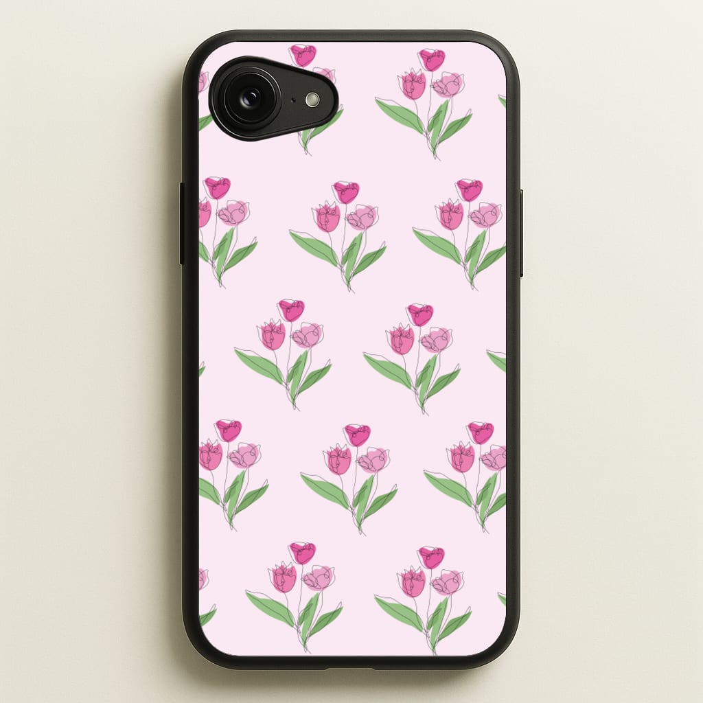 Pink Pattern - Floral  - Floral Phone Case for iPhone 16e